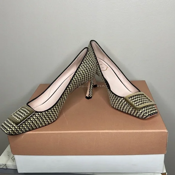 New With Tags Roger Vivier Pumps in fabric size 39 1/2 - Picture 6 of 10